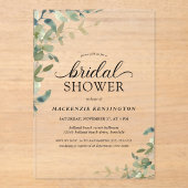 Elegantes botanisches Brautparty Acryleinladungen (Vorderseite)