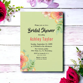 Elegantes botanisches Brautparty der Blume Einladung