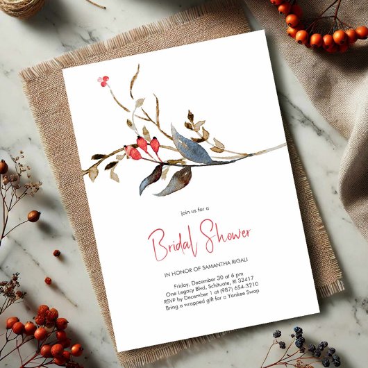 Elegantes botanisches Brautparty Einladung