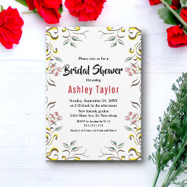 Elegantes botanisches Brautparty Einladung