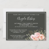 Elegantes botanisches Brautparty mit Blütenrot Einladung (Vorderseite)