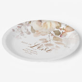 Elegantes botanisches Brautparty Pappteller (Schrägansicht)