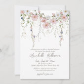 Elegantes botanisches Brautparty Wildblume Einladung (Vorderseite)