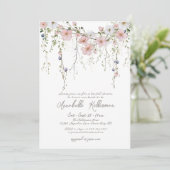 Elegantes botanisches Brautparty Wildblume Einladung (Stehend Vorderseite)