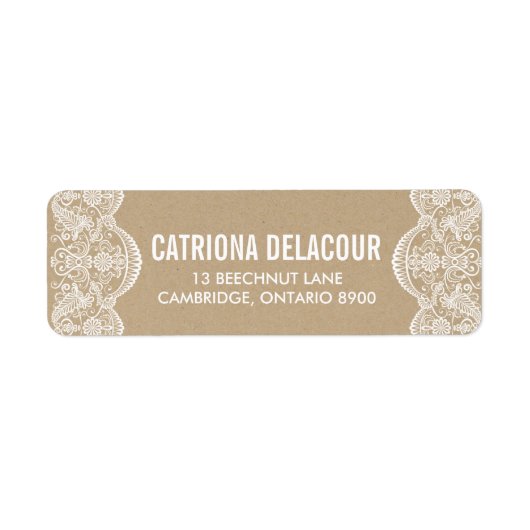 Elegantes Botanisches Brocade Lace Kraft Papier Ho (Vorne)