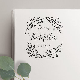 Elegantes botanisches Buchzeichen Permastempel