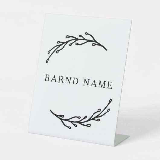 Elegantes botanisches Business-Logo Sockelschild (Vorderseite)