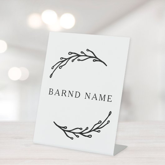 Elegantes botanisches Business-Logo Sockelschild