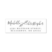 Elegantes botanisches Chic Hochzeitungs-Rücksendea Permastempel (Design)