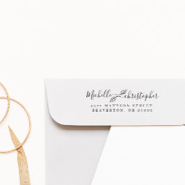 Elegantes botanisches Chic Hochzeitungs-Rücksendea Permastempel