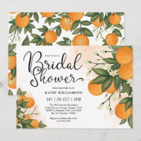Elegantes botanisches Citrus Orange Brautparty