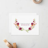 Elegantes Botanisches Coupel Monogramm Mitteilungskarte (Vorderseite/Rückseite Beispiel)