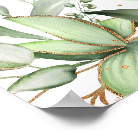 Elegantes botanisches Denkmal Poster (Ecke)