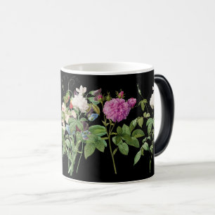 Elegantes botanisches Design in Rosa und Weiß Verwandlungstasse