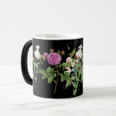 Elegantes botanisches Design in Rosa und Weiß Verwandlungstasse (Vorderseite Links)