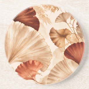 Elegantes botanisches Design mit goldenen Ginkgobl Getränkeuntersetzer