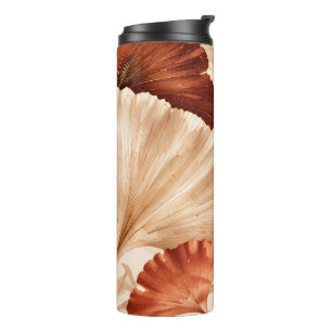 Elegantes botanisches Design mit goldenen Ginkgobl Thermosbecher
