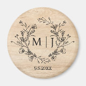 elegantes botanisches, einfaches Hochzeitsholz aus Magnet (Vorne)