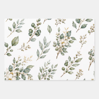Elegantes botanisches Eukalyptus-Geschenkpapier Geschenkpapier Set