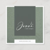 Elegantes botanisches Eukalyptus-Minimalistisches Quadratische Visitenkarte (Rückseite)