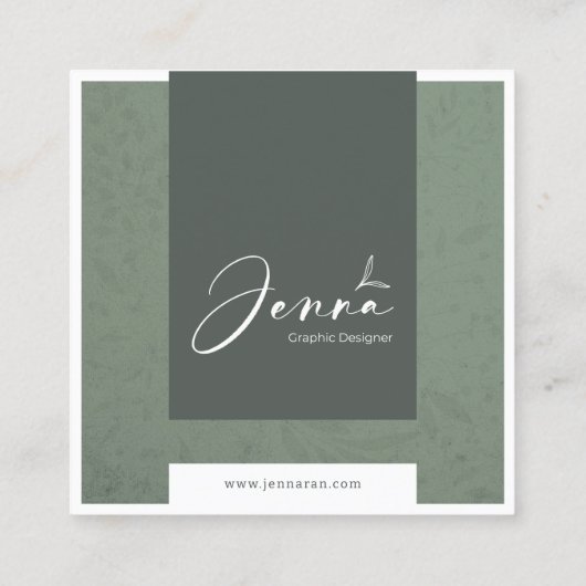 Elegantes botanisches Eukalyptus-Minimalistisches  Quadratische Visitenkarte (Rückseite)