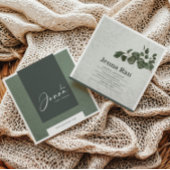 Elegantes botanisches Eukalyptus-Minimalistisches Quadratische Visitenkarte