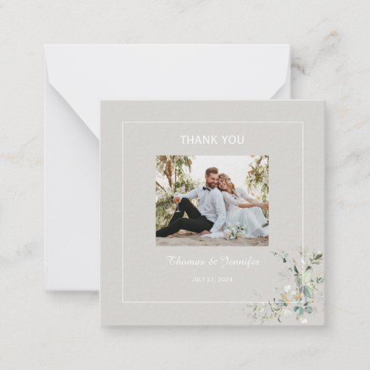 Elegantes botanisches Eukalyptus-Parchment Vielen Mitteilungskarte (Vorderseite)