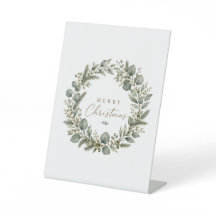 Elegantes botanisches Eukalyptus-Podest-Schild