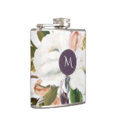 Elegantes Botanisches Floral Monogramm Fl Flachmann (Rechts)