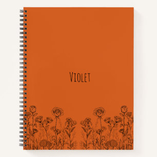 Elegantes botanisches florales Design-Notizbuch ( Notizblock