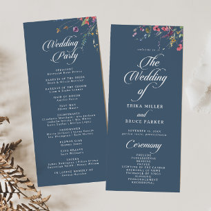 Elegantes botanisches florales Tea-Length-Hochzeit Programm