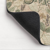 Elegantes botanisches Floralmuster Sage Mousepad (Ecke)