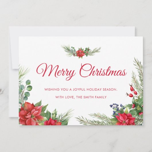 Elegantes botanisches Foliage Frohe Weihnachten (Vorderseite)