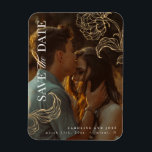 Elegantes botanisches Foto aus Gold Save the Date Magnet<br><div class="desc">Elegantes botanisches Foto aus Gold Save the Date</div>