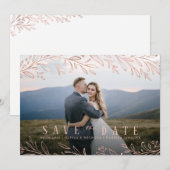 Elegantes botanisches Foto der Rose Save the Date Einladung (Vorne/Hinten)