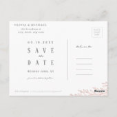 Elegantes botanisches Foto der Rose Save the Date Postkarte (Rückseite)