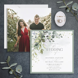 Elegantes botanisches Foto Einladung