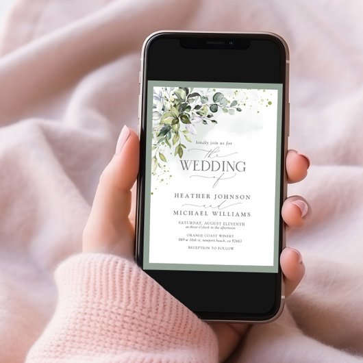 Elegantes botanisches Foto Einladung