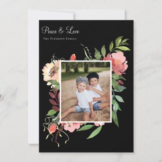 Elegantes botanisches Foto Feiertagskarte (Vorderseite)