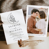 Elegantes botanisches Foto Hochzeit des Mondes und Einladung