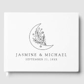 Elegantes botanisches Foto Hochzeit des Mondes und Gästebuch (Vorderseite)