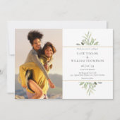 Elegantes botanisches Foto Hochzeit Einladung (Vorderseite)