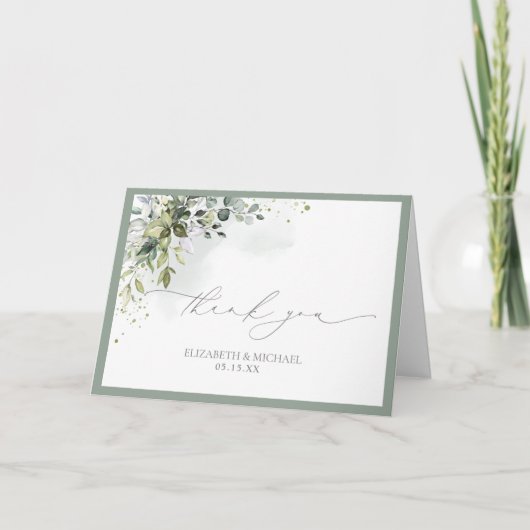 Elegantes botanisches Foto Hochzeit Karte (Vorderseite)