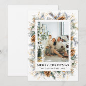 Elegantes botanisches Foto lässt frohe Weihnachten (Vorne/Hinten)