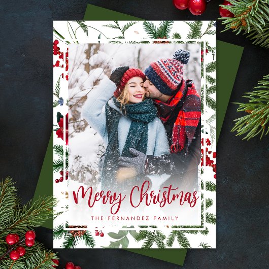 Elegantes botanisches Foto Moderner Urlaub Feiertagskarte