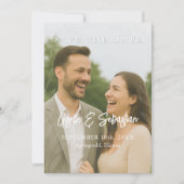 Elegantes botanisches Foto Romantische Schrift Save The Date (Vorderseite)