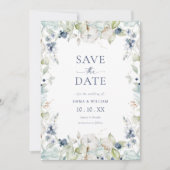 Elegantes botanisches Foto Save The Date (Vorderseite)