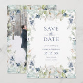 Elegantes botanisches Foto Save The Date (Vorne/Hinten)