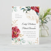 Elegantes botanisches Foto Weihnachten Einladung (Stehend Vorderseite)