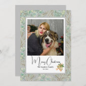 Elegantes botanisches Foto Weihnachten Grau (Vorne/Hinten)